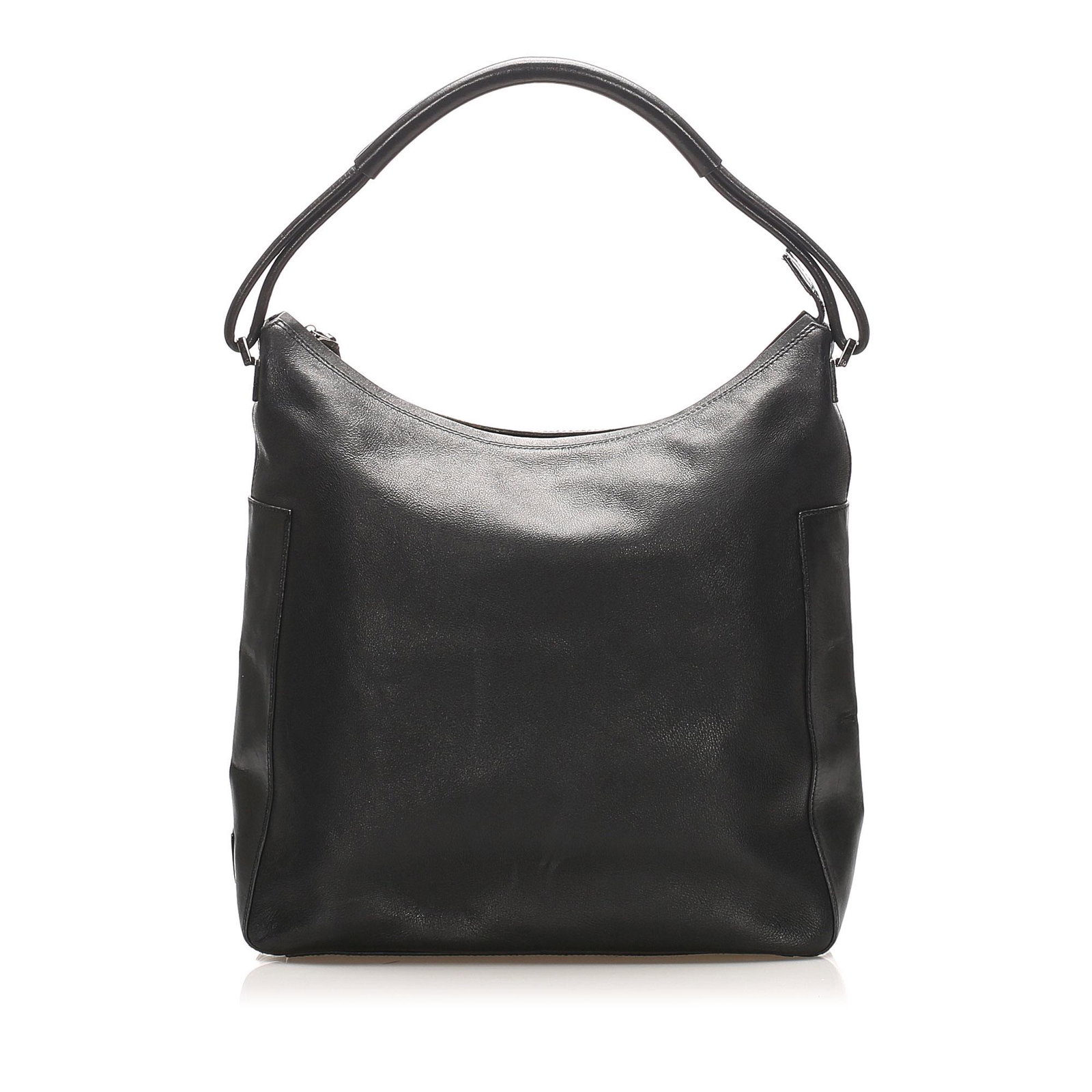 Authentic Gucci Leather Shoulder Bag: This item qualifies for FREE DOMESTIC SHIPPING to customers in the USA This shoulder bag features a leather body a flat leather strap an open top with magnetic closure and an interior zip pocket. Bran