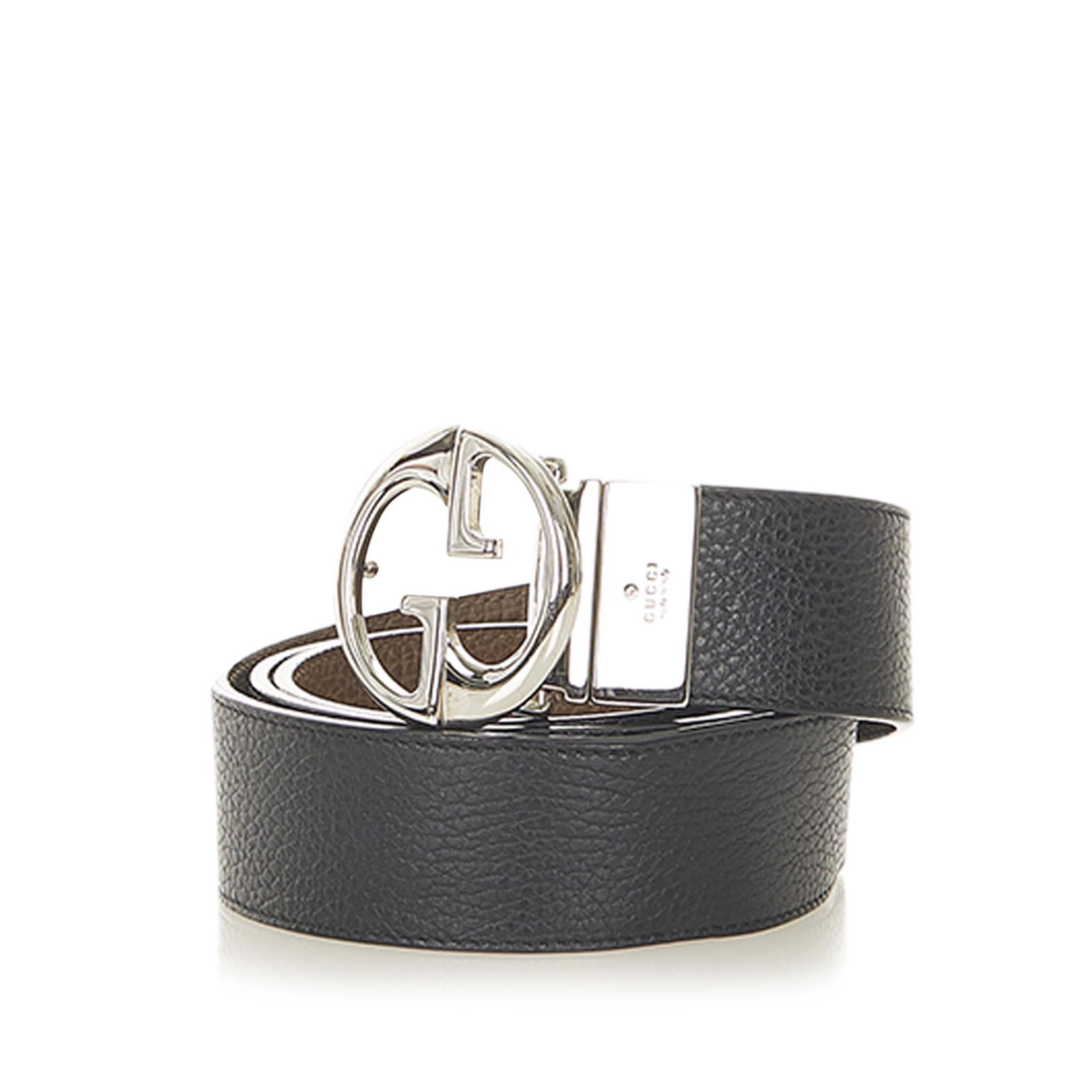 Authentic Gucci GG Leather Belt: This item qualifies for FREE DOMESTIC SHIPPING to customers in the USA The GG belt features a leather waist strap and metal GG buckle. Brand: Gucci Model: GG Leather Belt Origin: Italy Category: Acces