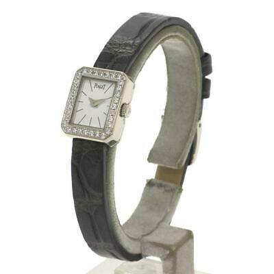 Authentic Piaget Mini Protocol P10691 White Gold Quartz: This item qualifies for FREE DOMESTIC SHIPPING to customers in the USA Piaget Mini Protocol P10691 White Gold Quartz Stainless Ladies Watch Brand: Piaget Model: P10691 Size W: 15 H: 18mm Material Whit