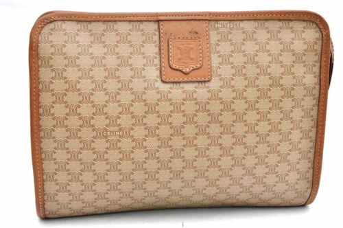 Authentic CELINE Macadam Pattern Clutch Bag PVC: This item qualifies for FREE DOMESTIC SHIPPING to customers in the USA Brand: CELINE Bag Height: 7.3inches(18.5cm) Material: PVC/Leather Bag Depth: 3inches(7.5cm) Style: Clutch Bag MPN: Does not apply