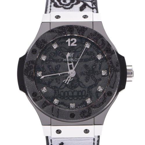 Authentic HUBLOT Big bang broidery 11P diamond: This item qualifies for FREE DOMESTIC SHIPPING to customers in the USA Brand: HUBLOT Movement: Mechanical Automatic Style: watch Dial Color: 11P diamond / Silver system / Embroidery Color: Silver Type