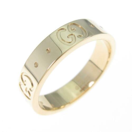 Authentic Gucci Icon ring: This item qualifies for FREE DOMESTIC SHIPPING to customers in the USA Brand: Gucci Size: 6.0 (Jpn Size) (6) Material: 750Yg Actualsize: Width : 4.1Mm Gender: Ladies The BIDHAUS Guarantee: Photos desc