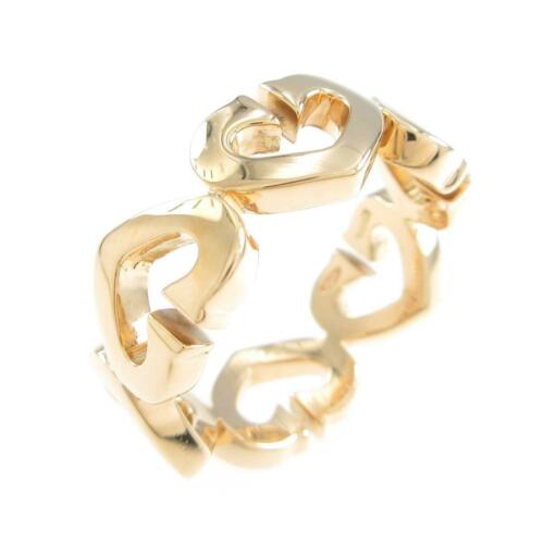 Authentic Cartier C Heart ring: This item qualifies for FREE DOMESTIC SHIPPING to customers in the USA Brand: Cartier Size: 10.0 (Jpn Size) (50) Material: 750Yg Accessories: No Warranty Card Gender: Ladies The BIDHAUS Guarantee: Pho
