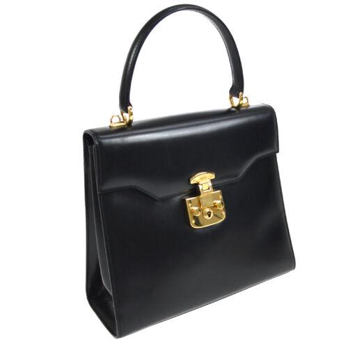 Authentic GUCCI Lady Lock Hand Bag: This item qualifies for FREE DOMESTIC SHIPPING to customers in the USA Size: Medium Color: Black Model: Hand Bag MPN: Does not apply Country/Region of Manufacture: Italy Closure: Flap Lock Style: Hand