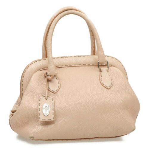 Authentic FENDI Leather Hand Bag Pink: This item qualifies for FREE DOMESTIC SHIPPING to customers in the USA Size: W28 x H21 x D18cm(Approx) Material: Leather Country/Region of Manufacture: Italy Color: Pink Department: Women Brand: FENDI