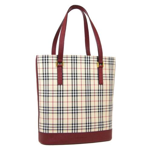 Authentic BURBERRY Burberry Check Hand Tote Bag: This item qualifies for FREE DOMESTIC SHIPPING to customers in the USA Size: Medium Pattern: Burberry Check Accents: Logo Features: Inner Pockets Model: Hand Tote Color: Beige Bordeaux etc Country/Reg