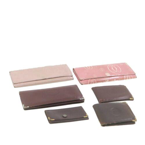 Authentic Cartier Leather Enamel Wallet 6set Pink: This item qualifies for FREE DOMESTIC SHIPPING to customers in the USA Brand: Cartier Material: Leather Enamel Type: unknown Department: Woman Color: Pink / Bordeaux UPC: Does not apply EAN: Does not 