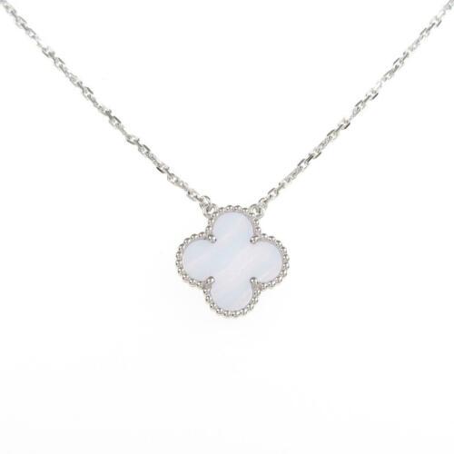 Authentic Van Cleef & Arpels Vintage Alhambra necklace: This item qualifies for FREE DOMESTIC SHIPPING to customers in the USA Brand: Van Cleef & Arpels Accessories: With Box. With Warranty Card Material: 750Wg Actualsize: Imate Size Of Pendant (Height X W