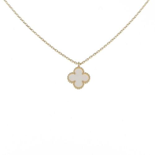 Authentic Van Cleef & Arpels Sweet Alhambra necklace: This item qualifies for FREE DOMESTIC SHIPPING to customers in the USA Brand: Van Cleef & Arpels Accessories: No Warranty Card Material: 750Yg Actualsize: Imate Size Of Pendant (Height X Width) : 11.5