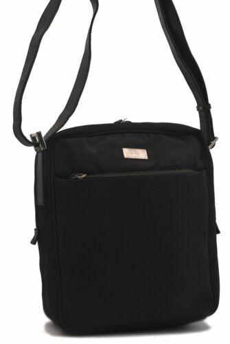 Authentic GUCCI Shoulder Bag Nylon Leather Black: This item qualifies for FREE DOMESTIC SHIPPING to customers in the USA Brand: GUCCI Bag Height: 10.4inches (26.5cm) Material: Nylon Bag Depth: 3.5inches (9cm) Style: Shoulder Bag MPN: Does not apply C