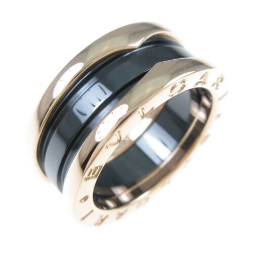 Authentic BVLGARI B.zero1 2 band ring: This item qualifies for FREE DOMESTIC SHIPPING to customers in the USA Brand: Bvlgari Size: 9.5 (Jpn Size) (50) Material: 750 Pink Gold / Ceramic Actualsize: Width:8.3Mm Gender: Ladies The BIDHAUS Gua