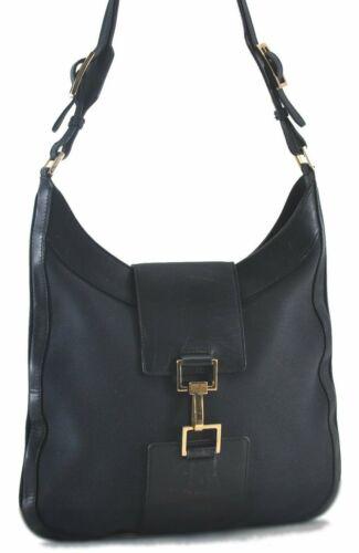 Authentic GUCCI Shoulder Hand Bag Canvas Leather Black: This item qualifies for FREE DOMESTIC SHIPPING to customers in the USA Brand: GUCCI Style: Shoulder Bag Country/Region of Manufacture: Italy Type: Shoulder Bag Serial Number: 00141293754 Department: W