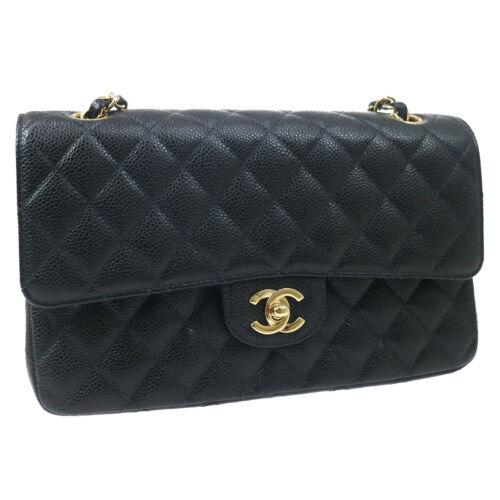 Authentic CHANEL Classic Double Flap Medium Chain: This item qualifies for FREE DOMESTIC SHIPPING to customers in the USA Size: Medium Pattern: Matelasse Accents: Quilted Features: Adjustable Strap Chain Strap Pockets Model: Classic Double Flap Medium