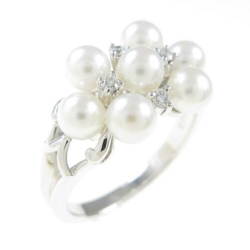 Authentic MIKIMOTO Akoya pearl ring: This item qualifies for FREE DOMESTIC SHIPPING to customers in the USA Brand: Mikimoto Size: 7.5 (Jpn Size) Material: K18Wg Actualsize: Width:10.2Mm Gender: Ladies The BIDHAUS Guarantee: Photos descri