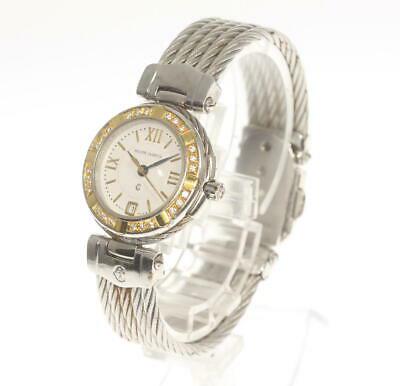 Authentic Philippe Charriol Celtic Date YG Diamond: This item qualifies for FREE DOMESTIC SHIPPING to customers in the USA Product details Gender Ladies Material SS / YG x SS Dial color white Machine type quartz Function / feature date No accessories (