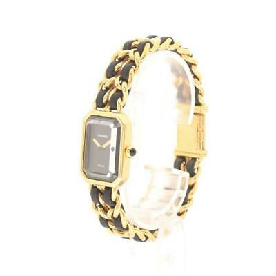 Authentic CHANEL H0001 Premiere XL Quartz Leather Gold: This item qualifies for FREE DOMESTIC SHIPPING to customers in the USA Brand: CHANEL Product Name: CHANEL Premier XL Ladies Watch Quartz GP Leather Gold Black Dial second hand Assessment result: B Mod