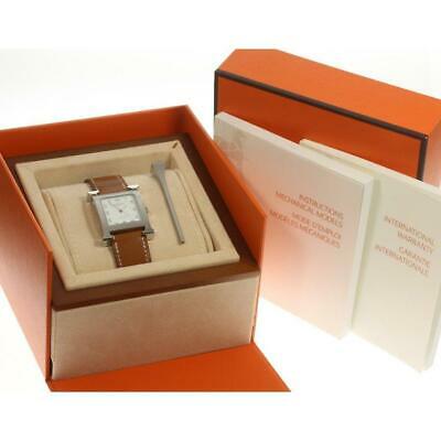 Authentic Hermes H Watch HH2.510 Leather Belt Automatic: This item qualifies for FREE DOMESTIC SHIPPING to customers in the USA Product information Target: Men's Material: Stainless steel x leather Dial color: White Movement: Automatic winding Ref.No: HH2.5