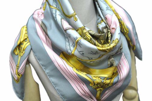 Authentic HERMES Scarf "ETRIERS" Silk Gray: This item qualifies for FREE DOMESTIC SHIPPING to customers in the USA Brand: HERMES Color: Gray Style: Scarf Size(cm): W90 x H90cm(Approx) Type: Scarf Size(inch): W35 x H35"(Approx) Department: Women