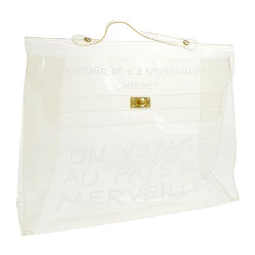 Authentic HERMES Vinyl Kelly Beach Hand Bag: This item qualifies for FREE DOMESTIC SHIPPING to customers in the USA Size: Medium Features: Waterproof Accents: Logo Color: Clear Model: Hand Bag MPN: Does not apply Country/Region of Manufacture: U