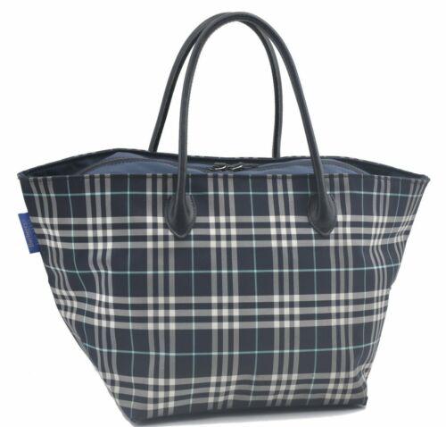 Authentic Burberrys BLUE LABEL Check Tote Bag Nylon: This item qualifies for FREE DOMESTIC SHIPPING to customers in the USA Brand: Burberrys Type: Tote Bag Bag Length: 18.1inches (46cm) Department: Women Bag Height: 9.1inches (23cm) Material: Nylon Bag