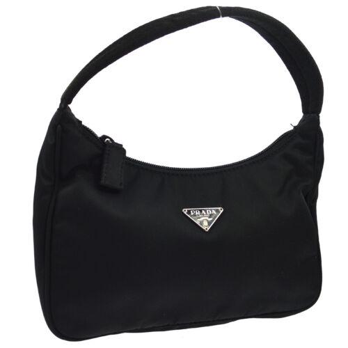 Authentic PRADA Logos Hand Bag Pouch: This item qualifies for FREE DOMESTIC SHIPPING to customers in the USA Size: Medium MPN: Does Not Apply Accents: Logo Closure: Zipper Country/Region of Manufacture: Italy Occasion: Casual Department: 