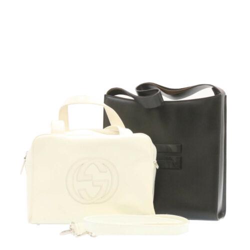 Authentic GUCCI Inter Locking Hand Shoulder Bag 2Set: This item qualifies for FREE DOMESTIC SHIPPING to customers in the USA Brand: GUCCI Size: W27 x H20 x D10cm(Approx)W28 x H28 x D9cm(Approx) Color: Black / White Country/Region of Manufacture: Italy Ma