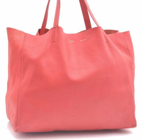 Authentic CELINE Horizontal Tote Bag Leather Red: This item qualifies for FREE DOMESTIC SHIPPING to customers in the USA Brand: CELINE Style: Tote Bag Country/Region of Manufacture: Italy Type: Tote Bag Bag Length: 15inches (38cm) Department: Women B