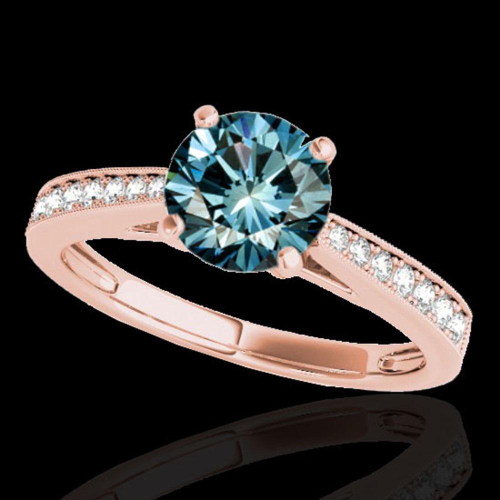 1.25 ctw SI Certified Fancy Blue Diamond Solitaire Ring: This item qualifies for FREE DOMESTIC SHIPPING to customers in the USA 1.25 ctw SI Certified Fancy Blue Diamond Solitaire Ring 10k Rose Gold Designer Brand Luxury Jewelrymade in the USA Suggested Reta