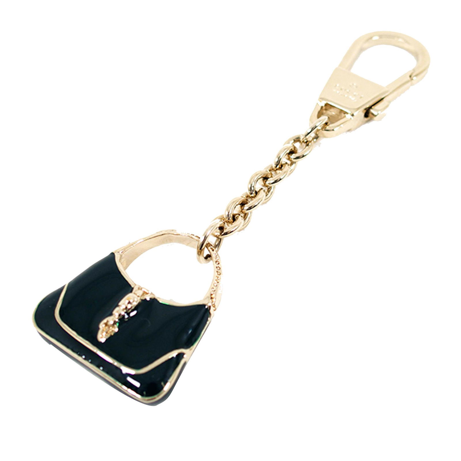 Authentic Gucci Jackie Bag Charm: This item qualifies for FREE DOMESTIC SHIPPING to customers in the USA This key chain features metal hardware and a clasp closure. Brand: Gucci Model: Jackie Bag Charm Origin: Italy Category: Accessor