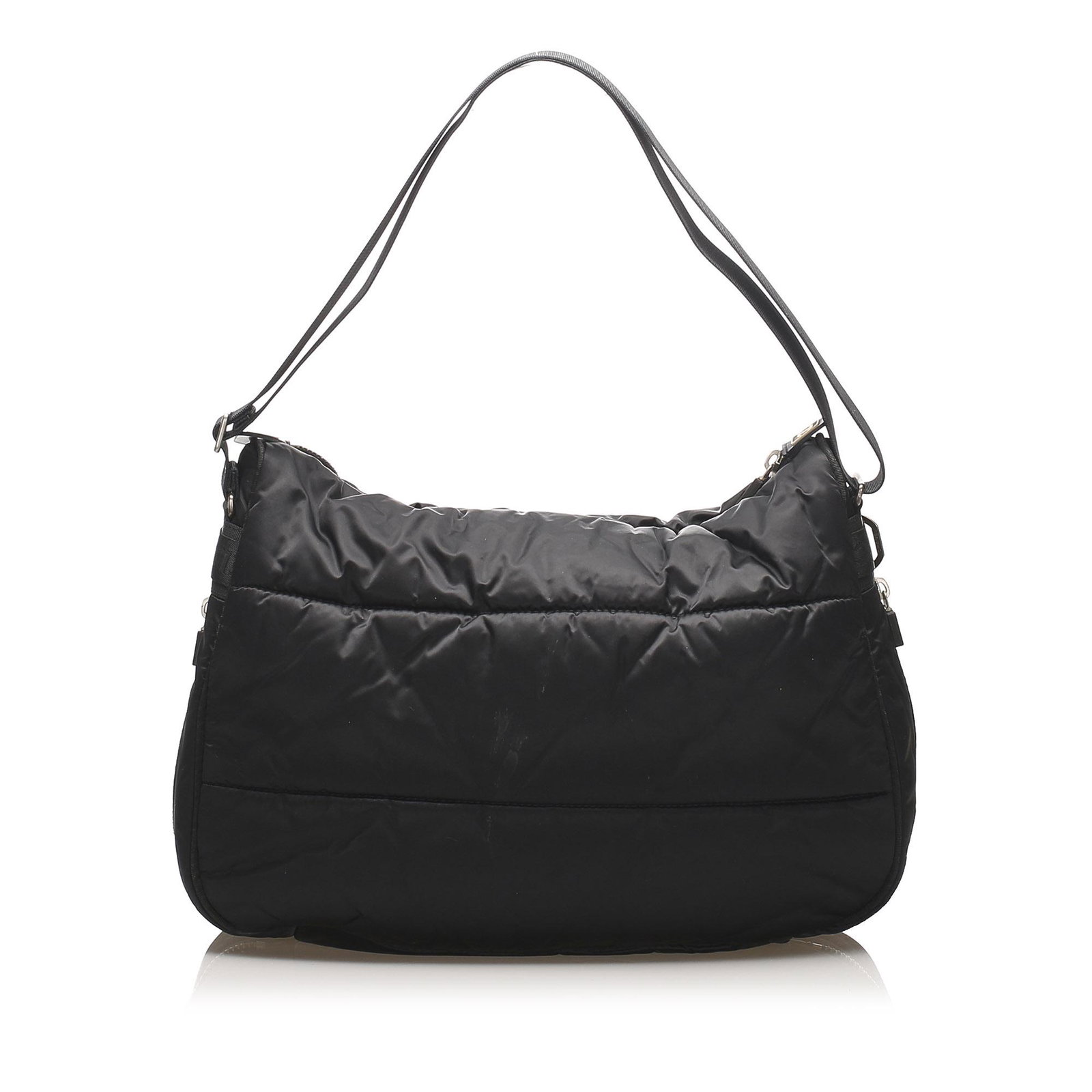 Authentic Chanel Sport Line Chain Shoulder Bag: This item qualifies for FREE DOMESTIC SHIPPING to customers in the USA The Sport Line shoulder bag features a nylon body a flat strap a top zip closure and an interior zip pocket. Brand: Chanel Model: