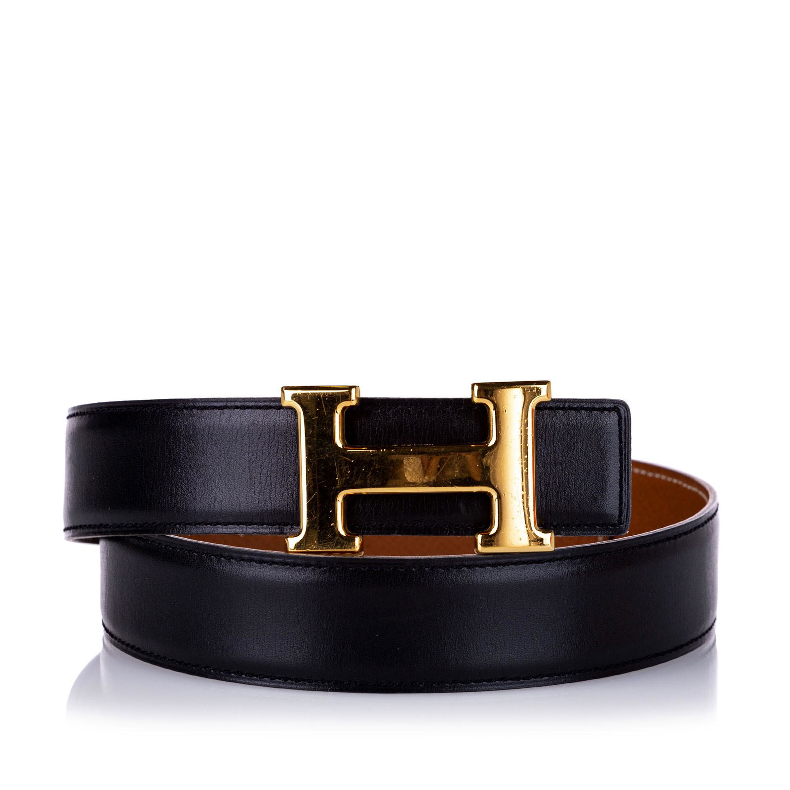 Authentic Hermes Constance Leather Belt: This item qualifies for FREE DOMESTIC SHIPPING to customers in the USA The Constance belt features a flat leather waist strap and a gold-tone buckle. Brand: Hermes Model: Constance Leather Belt Origin