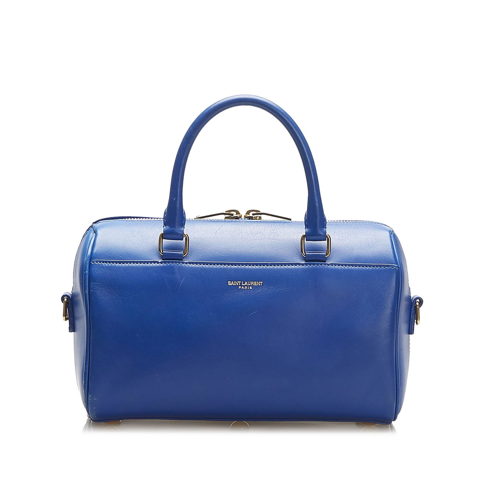 Authentic YSL Classic Duffle Leather Satchel: This item qualifies for FREE DOMESTIC SHIPPING to customers in the USA The Classic Duffle features a leather body rolled leather handles a flat leather and chain strap a top zip closure and an interio