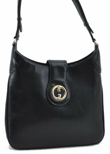 Authentic GUCCI Shoulder Cross Bag Leather Black: This item qualifies for FREE DOMESTIC SHIPPING to customers in the USA Brand: GUCCI Style: Shoulder Bag Country/Region of Manufacture: Italy Type: Shoulder Bag Bag Length: 11inches (28cm) Department: