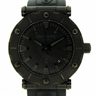Authentic Charriol Men's watch Roton SS (PVD): This item qualifies for FREE DOMESTIC SHIPPING to customers in the USA Manufacturer Name: Charriol Product name: Roton/SS (PVD) x rubber/back scale/black Type number: RT425.142.205 Size: Case 42mm/bel