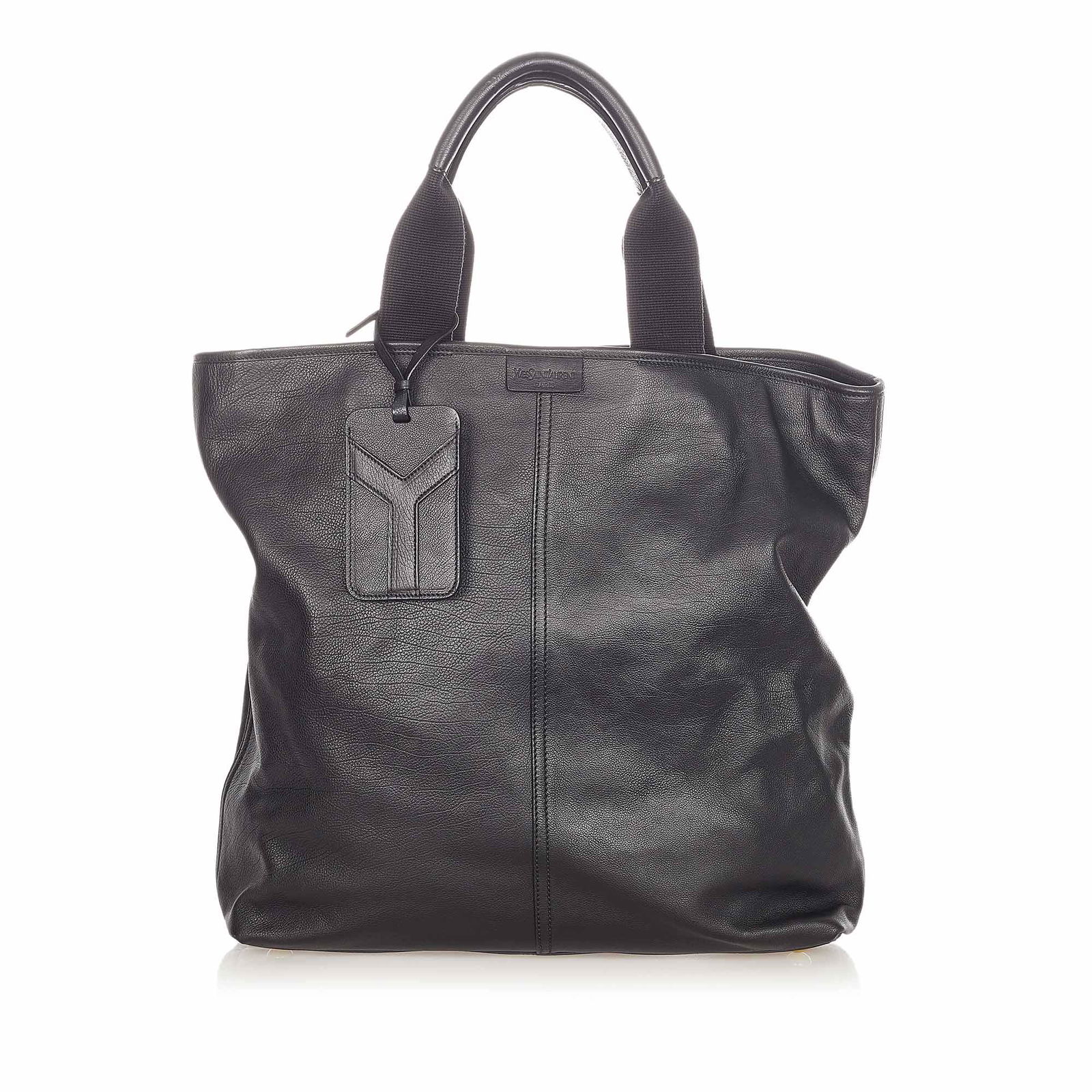 Authentic YSL Leather Tote Bag: This item qualifies for FREE DOMESTIC SHIPPING to customers in the USA This tote features a leather body flat leather straps and an open top. Brand: YSL Model: Leather Tote Bag Origin: Italy Category: