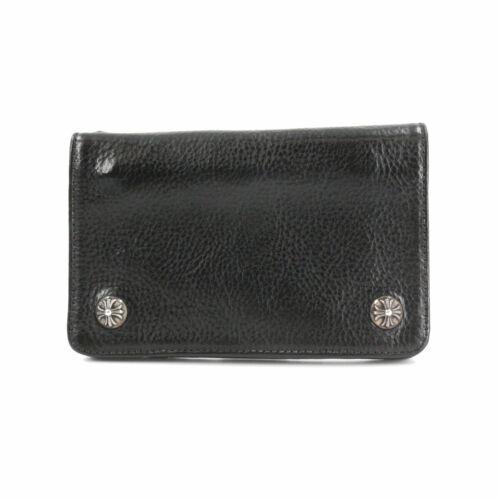 Authentic CHROME HEARTS 2Zip Wallet Cross Button: This item qualifies for FREE DOMESTIC SHIPPING to customers in the USA Brand: Chrome Hearts Size W: 5.91 Inch Style: Wallet Size H: 3.94 Inch Material: Leather Silver Size D: 0.59 Inch Color: Black We