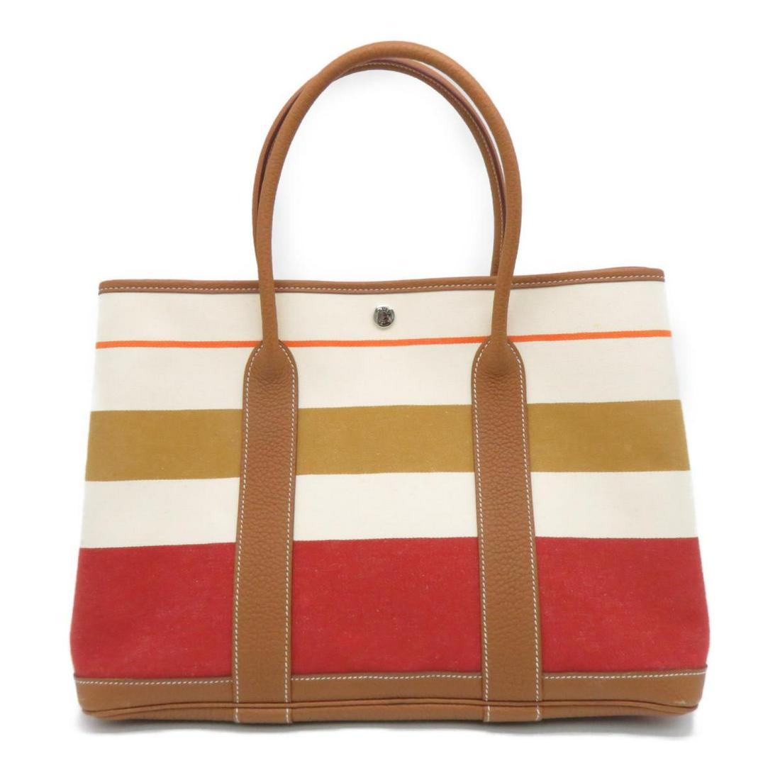 Authentic HERMES GardenParty PM Tote Bag Canvas: This item qualifies for FREE DOMESTIC SHIPPING to customers in the USA Brand: HERMES Model: HERMES GardenParty PM Tote Bag Canvas Category: Women-Handbags Color: Dimensions: W30Ã—H20Ã—D12.5cm/Ha