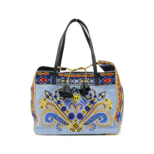 Authentic Etro Bag 1H831 9242: This item qualifies for FREE DOMESTIC SHIPPING to customers in the USA Brand: Etro Gender: Ladies Style: Tote Bag Size: W X H X Gusset (W) : 31Cm X 23Cm X 14Cm Shoulder : 48Cm Color: Blue Multi Mpn: 1