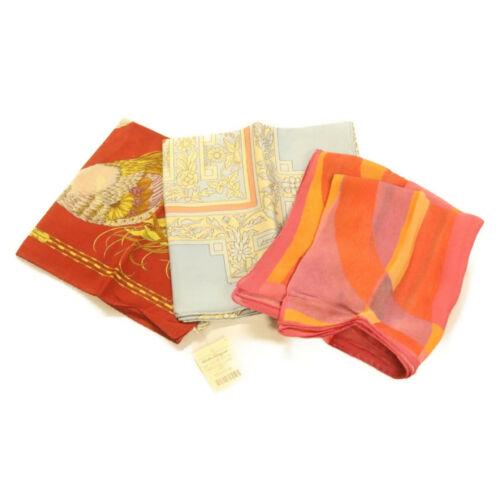Authentic SALVATORE FERRAGAMO Scarf 4Set Red Light Blue: This item qualifies for FREE DOMESTIC SHIPPING to customers in the USA Brand: Salvatore Ferragamo Size: W42 x H28 x D13cm(Approx)W32 x H23 x D8cm(Approx) Color: Beige / Blue Country/Region of Manufact