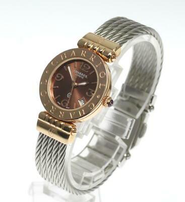 Authentic Philip Charriol Alexander Date Quartz Ladies: This item qualifies for FREE DOMESTIC SHIPPING to customers in the USA State rank Body rank B Belt trunk B + Product condition Glass light scratches Case some thin scratches small dents Bezel Some thi