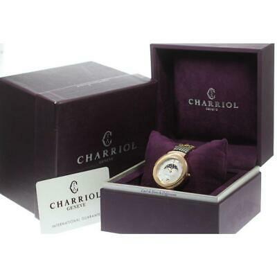 Authentic Charriol Saint-Tropez Moon Phase: This item qualifies for FREE DOMESTIC SHIPPING to customers in the USA Product information Target: Ladies Material: GP / SS x SS / GP Dial color: White shell Movement: Quartz Ref.No: ST35PD1.560.010 S