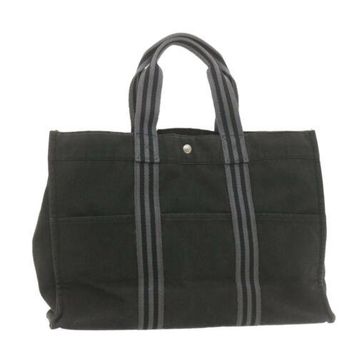 Authentic HERMES Fourre Tout GM Tote Bag Black Cotton: This item qualifies for FREE DOMESTIC SHIPPING to customers in the USA Brand: HERMES Size: W47 x H34 x D15cm(Approx) Color: Black Country/Region of Manufacture: France Material: 100% Cotton Type: unkn