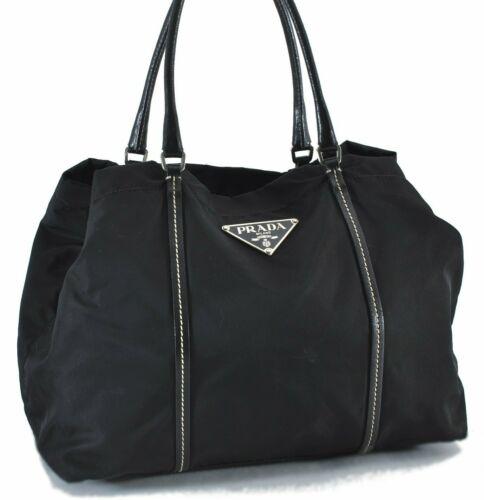 Authentic PRADA Nylon Shoulder Tote Bag Black: This item qualifies for FREE DOMESTIC SHIPPING to customers in the USA Brand: PRADA Style: Tote Bag Country/Region of Manufacture: Italy Type: Tote Bag Bag Length: 11.6inches (29.5cm) Department: Wome