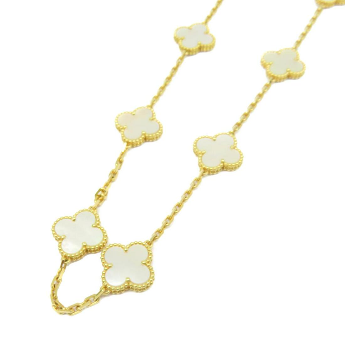 Authentic Van Cleef & Arpels Necklace Alhambra 10motifs: This item qualifies for FREE DOMESTIC SHIPPING to customers in the USA Van Cleef & Arpels Necklace Alhambra 10motifs K18/Mother of Pearl The BIDHAUS Guarantee: Photos descriptions and estimates were p