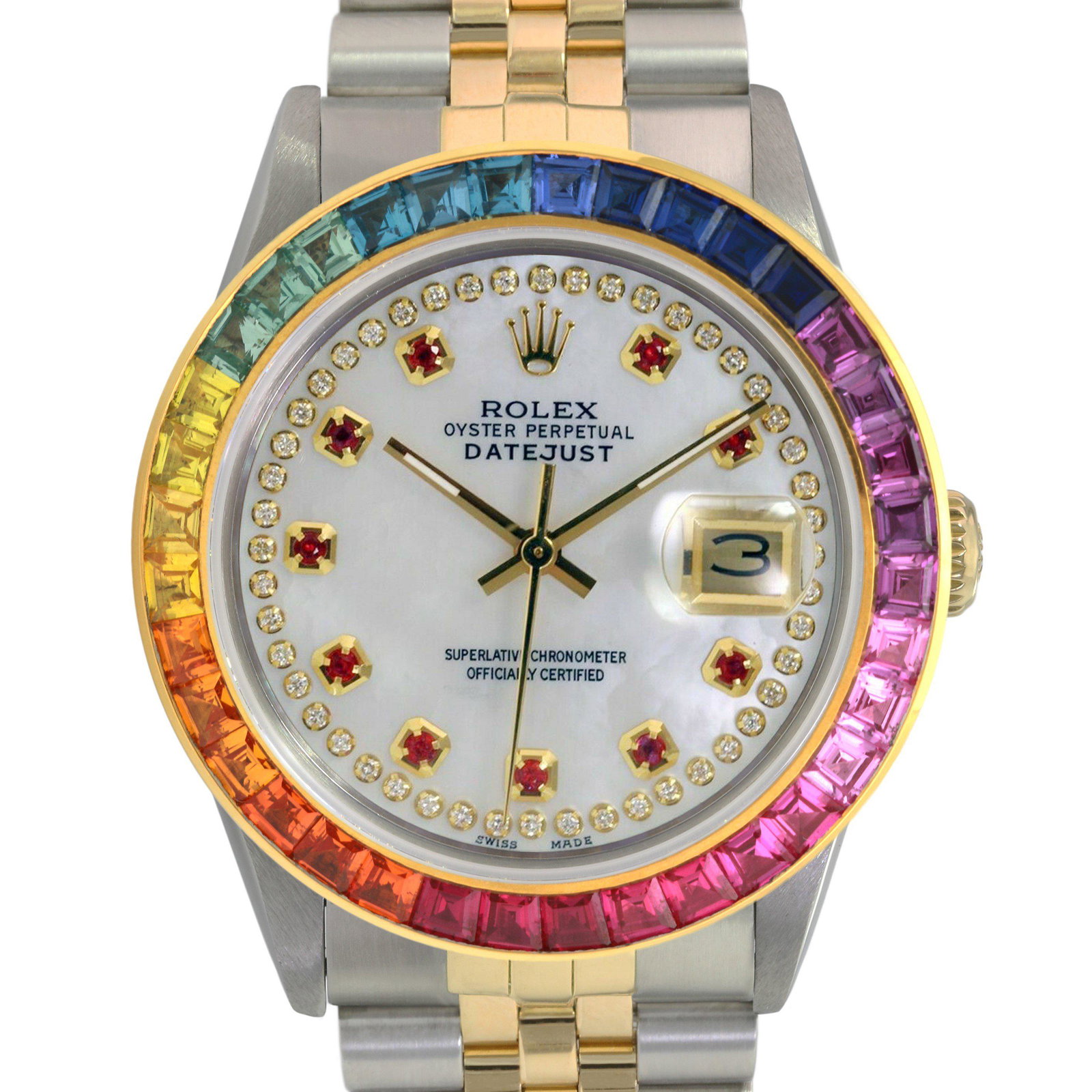 Authentic Rolex Datejust 36mm Jubilee: This item qualifies for FREE DOMESTIC SHIPPING to customers in the USA Details Brand: Rolex Condition: Pre-owned Excellent Model: Datejust Specifications Case Diameter: 36mm Case Material: Stai