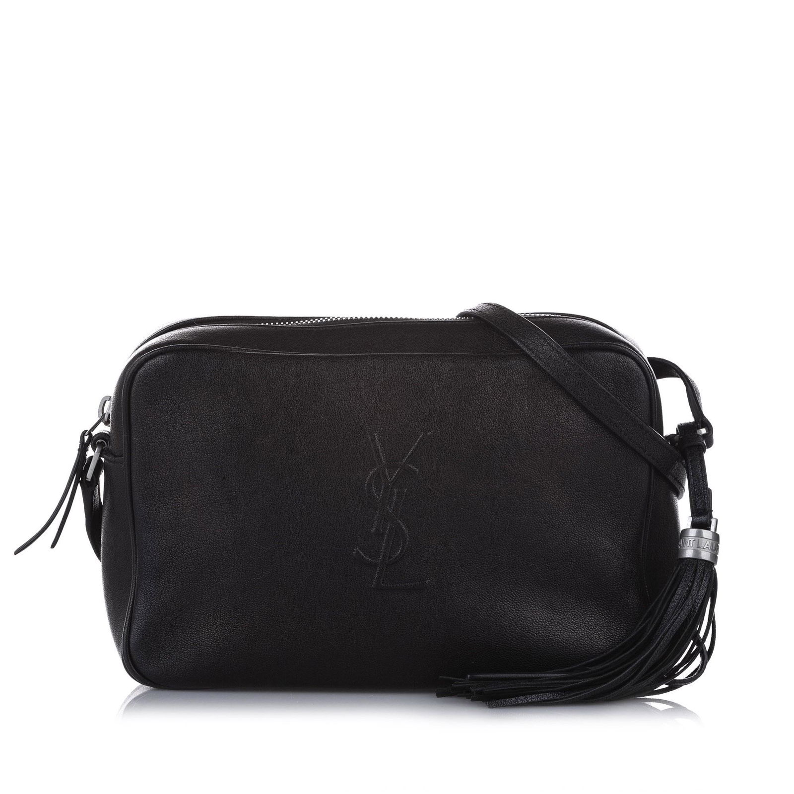 Authentic YSL Lou Leather Crossbody Bag: This item qualifies for FREE DOMESTIC SHIPPING to customers in the USA The Lou bag features a leather body adjustable flat leather shoulder strap and leather tassel detail and a top zip closure. Brand