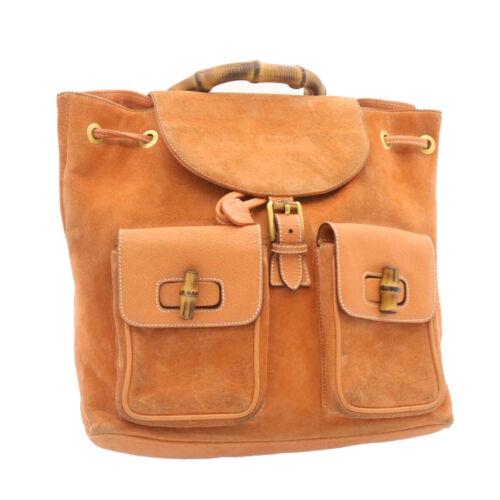 Authentic GUCCI Bamboo Backpack Suede Orange: This item qualifies for FREE DOMESTIC SHIPPING to customers in the USA Brand: GUCCI Color: Orange Material: Suede Country/Region of Manufacture: Italy UPC: Does not apply EAN: Does not apply The BIDHA