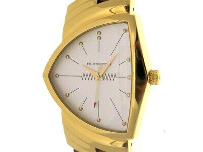 Authentic HAMILTON Ventura H243010 Men's Quartz Gold: This item qualifies for FREE DOMESTIC SHIPPING to customers in the USA Manufacturer Hamilton (HAMILTON) Shape / Drive system / Fine 1 Quartz Model / Item Ventura Model: / Product number H243010 Color