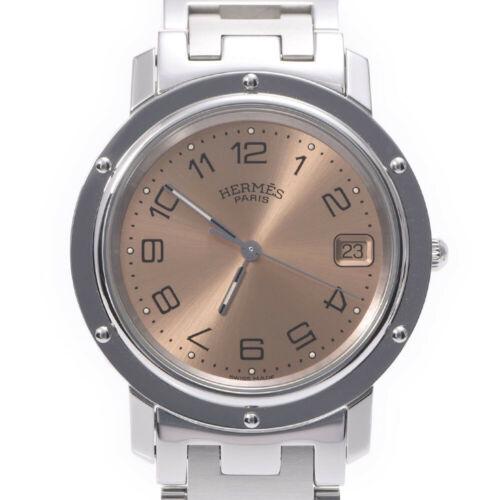 Authentic HERMES Clipper CL6.710 watch: This item qualifies for FREE DOMESTIC SHIPPING to customers in the USA Brand: HERMES Department: mens Style: watch Movement: Quartz Material: Stainless Steel Dial Color: pink Color: Pink Type: Wristwa