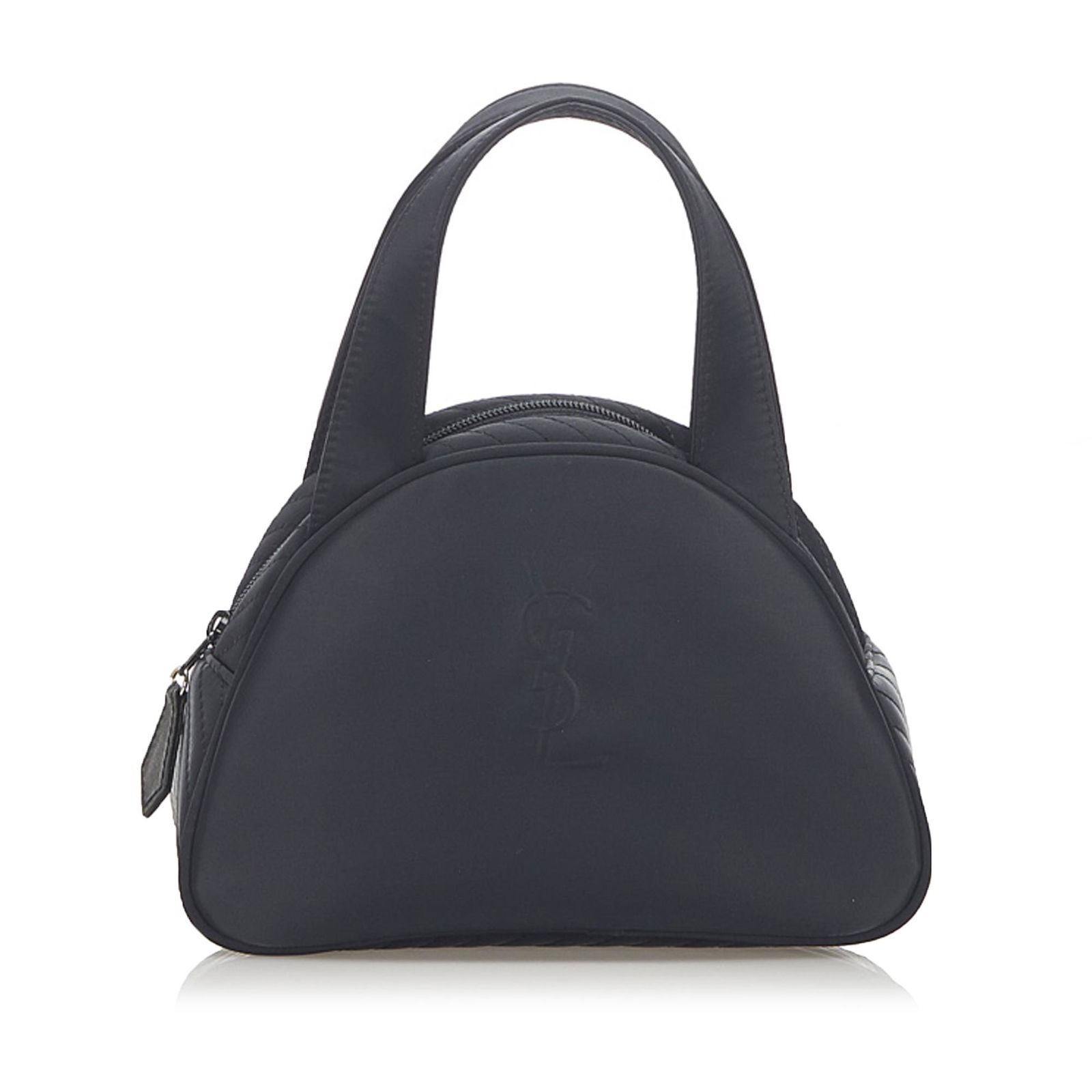 Authentic YSL Satin Handbag: This item qualifies for FREE DOMESTIC SHIPPING to customers in the USA This handbag features a satin body flat handles and a top zip closure. Brand: YSL Model: Satin Handbag Origin: France Category: B